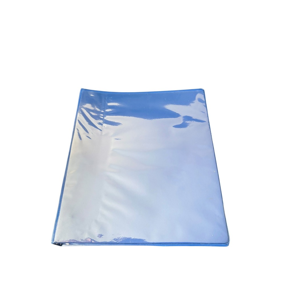 Blue 1 Inch 3 Ring View Binder Clear Front Pocket School Office 175 Sheets